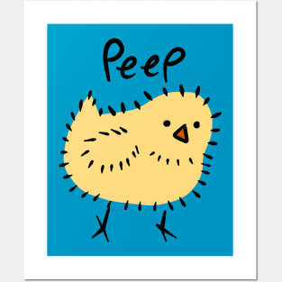 Scruffy Yellow Chick Posters and Art